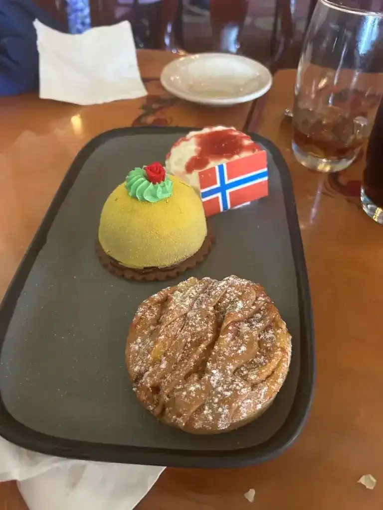Dessert tray at Akershus Princess dining at Epcot, Disney World