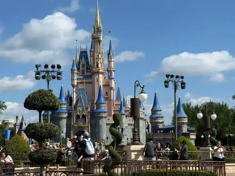 Magic Kingdom castle at Disney World enjoyed on our budget trip to Disney using points.
