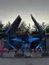 Disney's Galaxy's Edge at night showing how to book Disney with credit card points