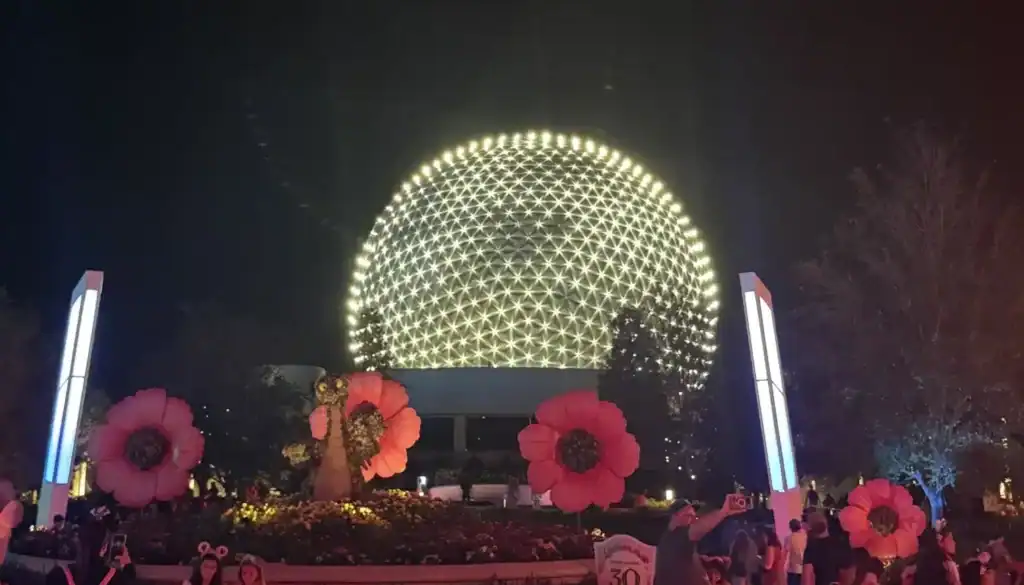 Epcot globe at night